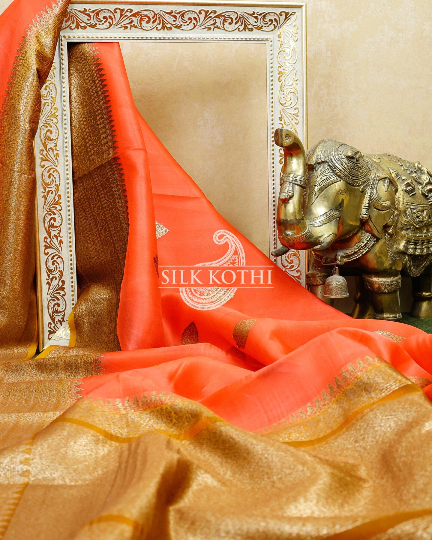 Tussar Colour Kora Silk Saree | Meena Bazaar Products